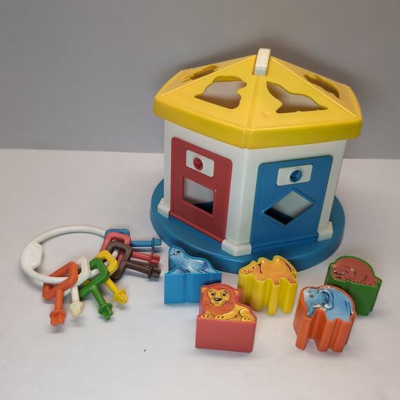 Chicco Gazoobo Cottage Shape Sorter Toy w/ Keys & Animals (Missing 1) Only - Picture 1 of 16